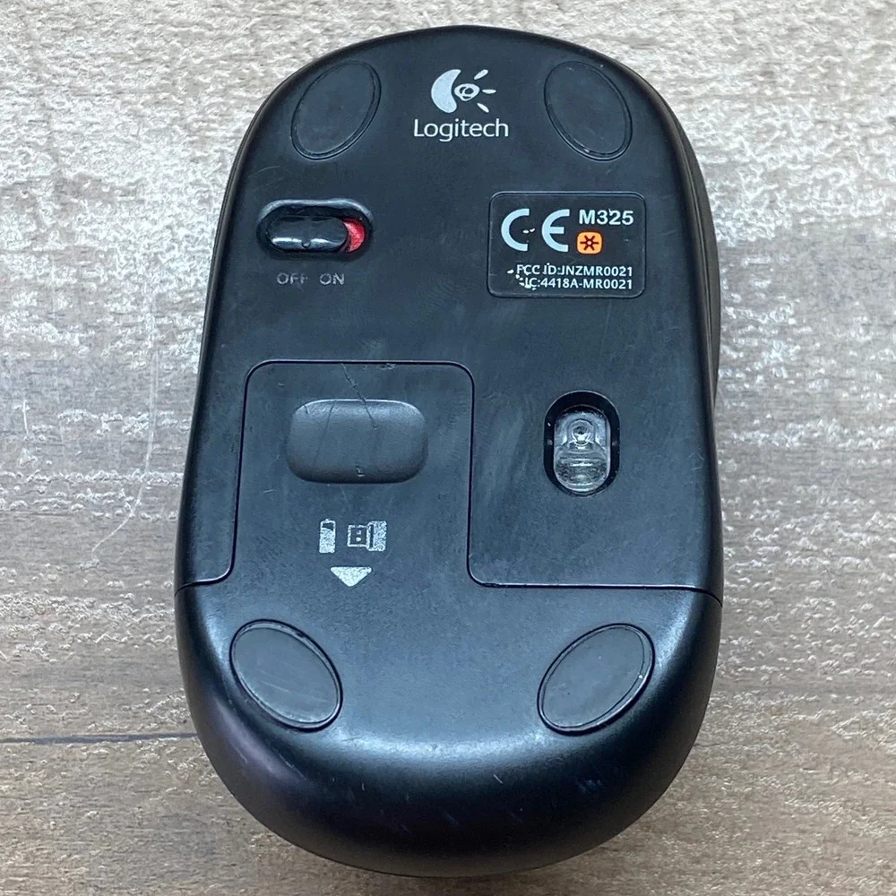 Logitech M325 Wireless Optical Mouse Black Patterned M-R0021 Tested No Dongle